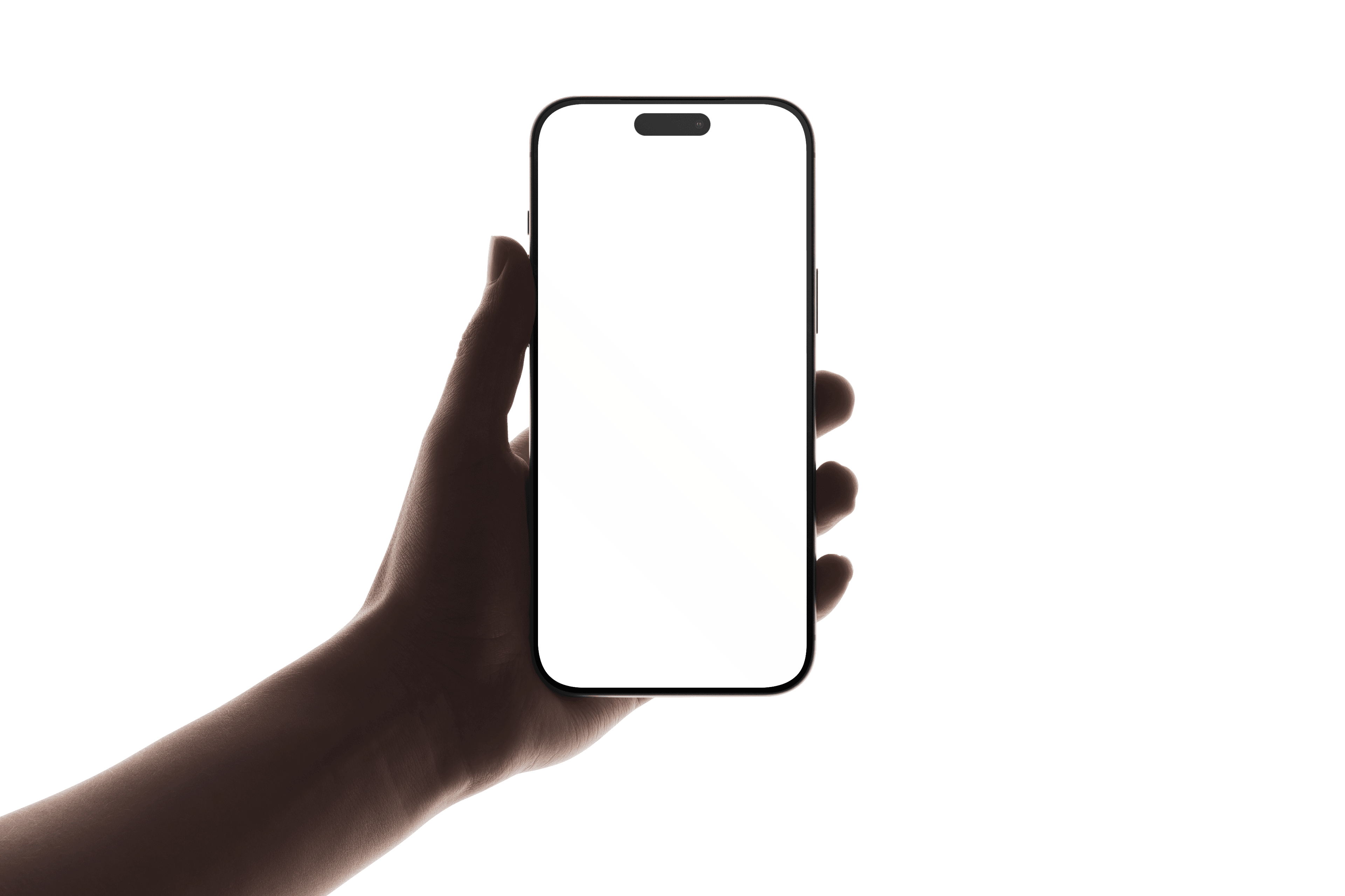 Hand holding an iPhone running Beam